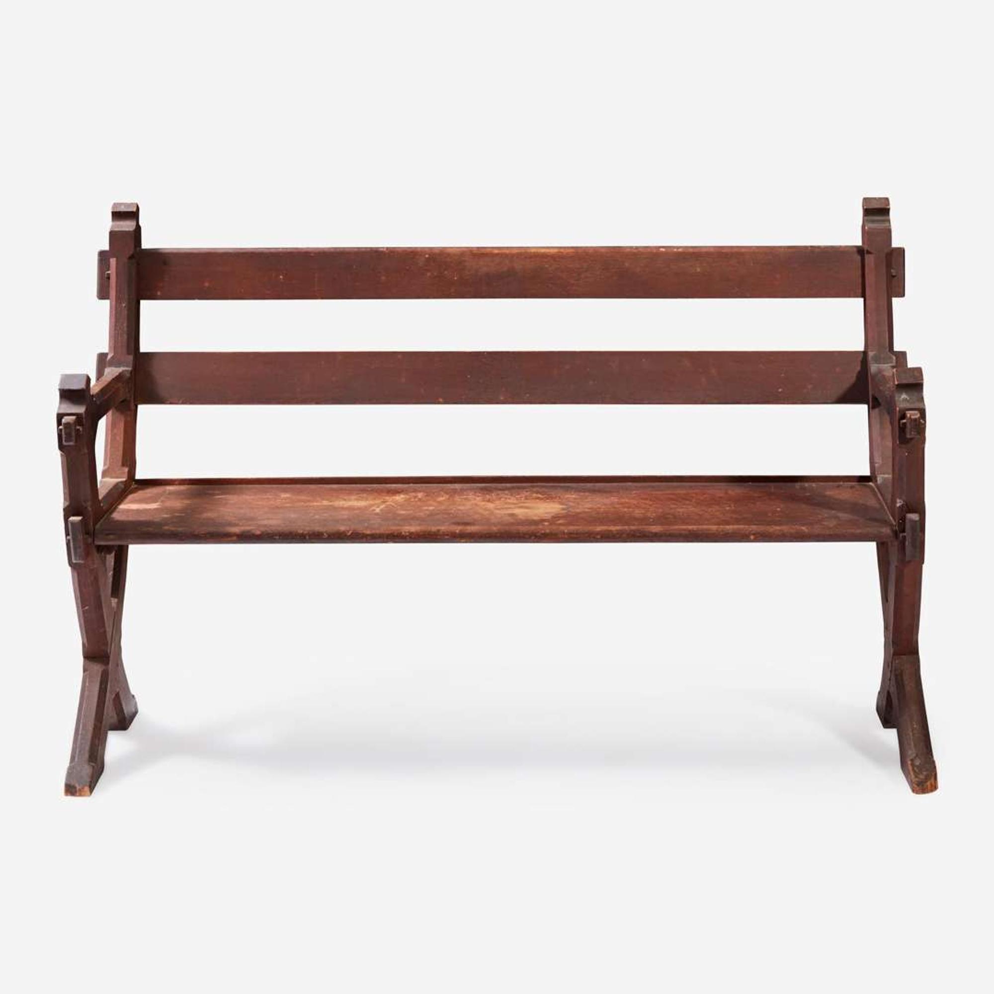 American School A Gothic Style Settee, USA, circa 1890s