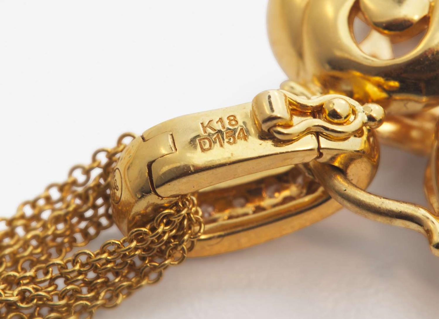 A Yellow Gold and Diamond Heart Necklace