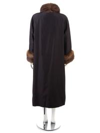 Sable Lined Black Raincoat, 1990-2000s