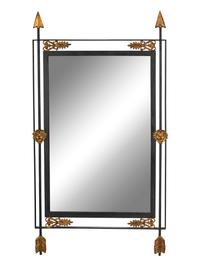An Empire Style Parcel Gilt Metal Framed Mirror