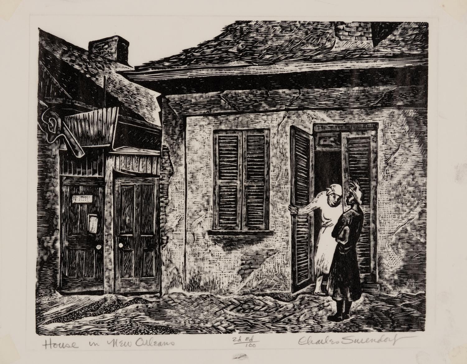 A pair of prints ( House in new Orleans; Pay Ore Corner )