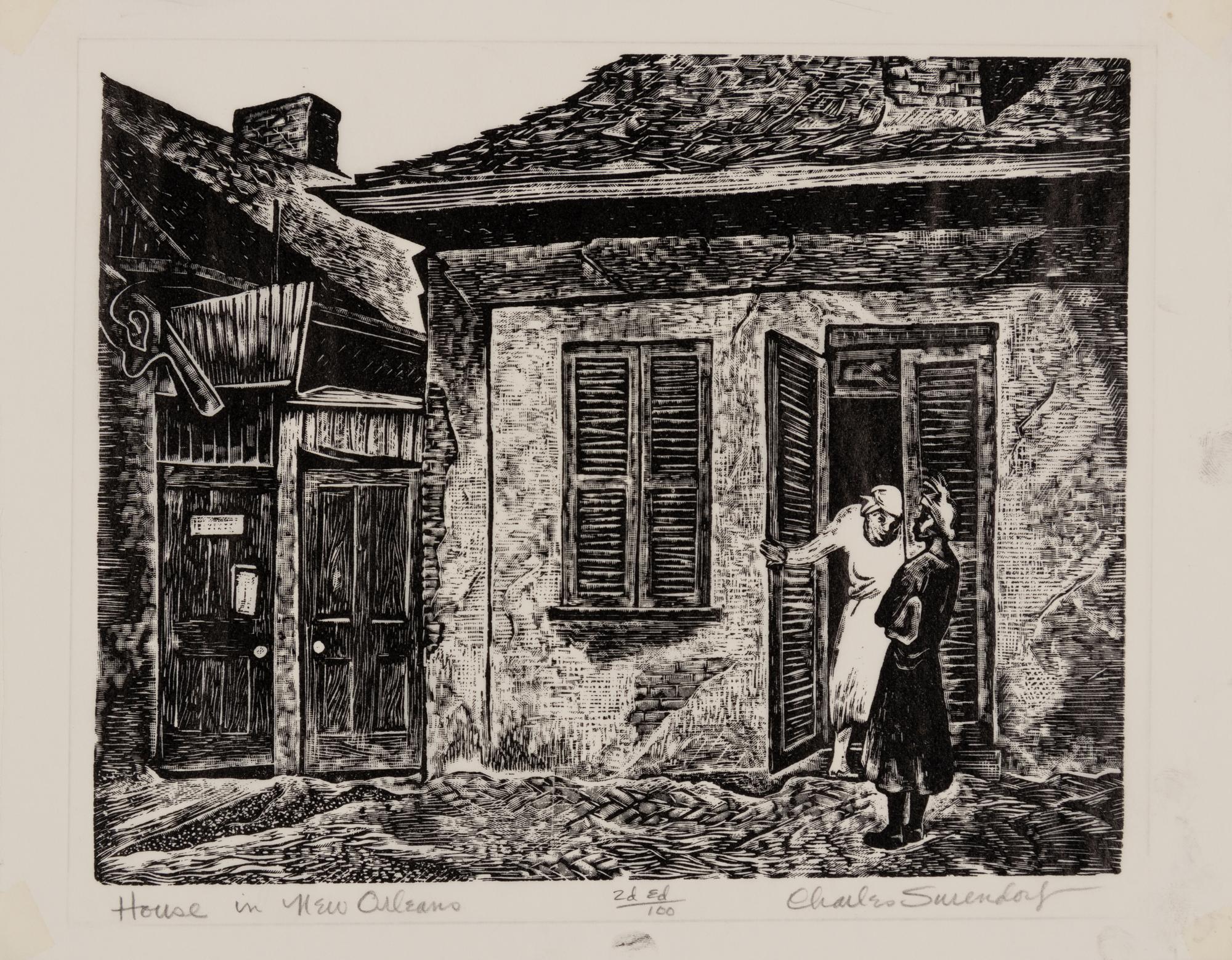 A pair of prints ( House in new Orleans; Pay Ore Corner )