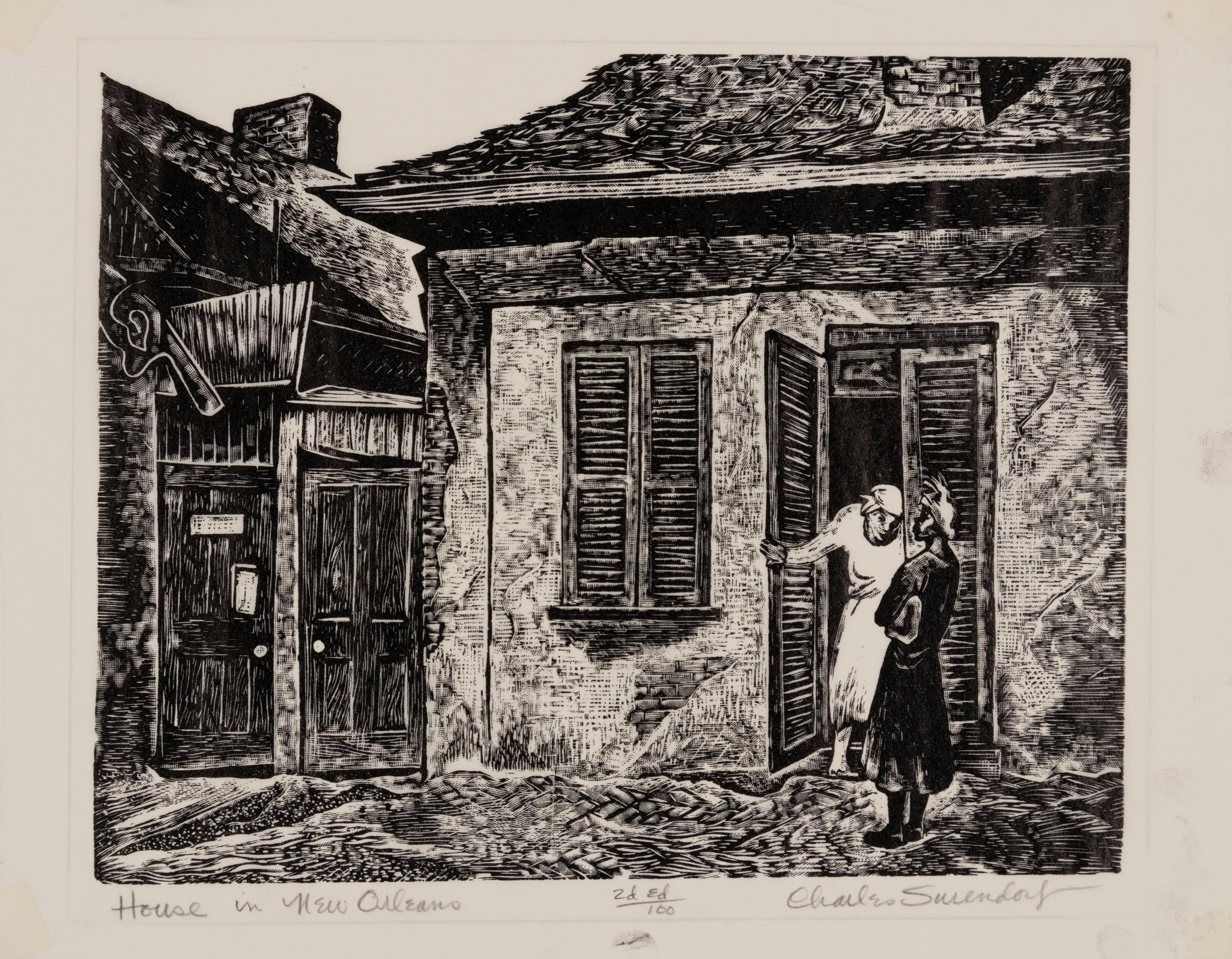 A pair of prints ( House in new Orleans; Pay Ore Corner )