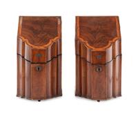 A Pair of George III Mahogany Cutlery Boxes