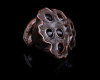 A Japanese Wood Netsuke of Lotus Pod