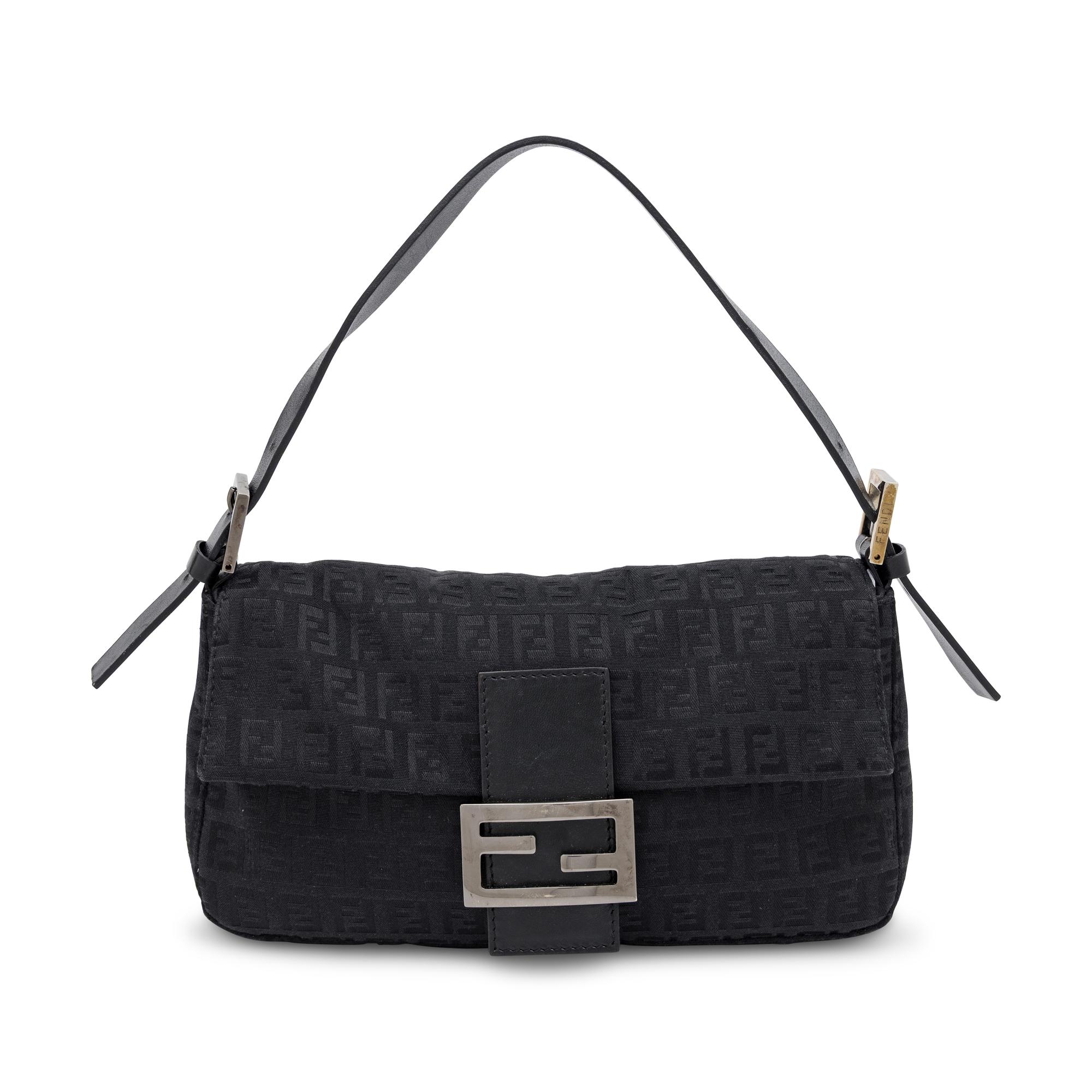 Fendi, Baguette in Black Monogram Jacquard