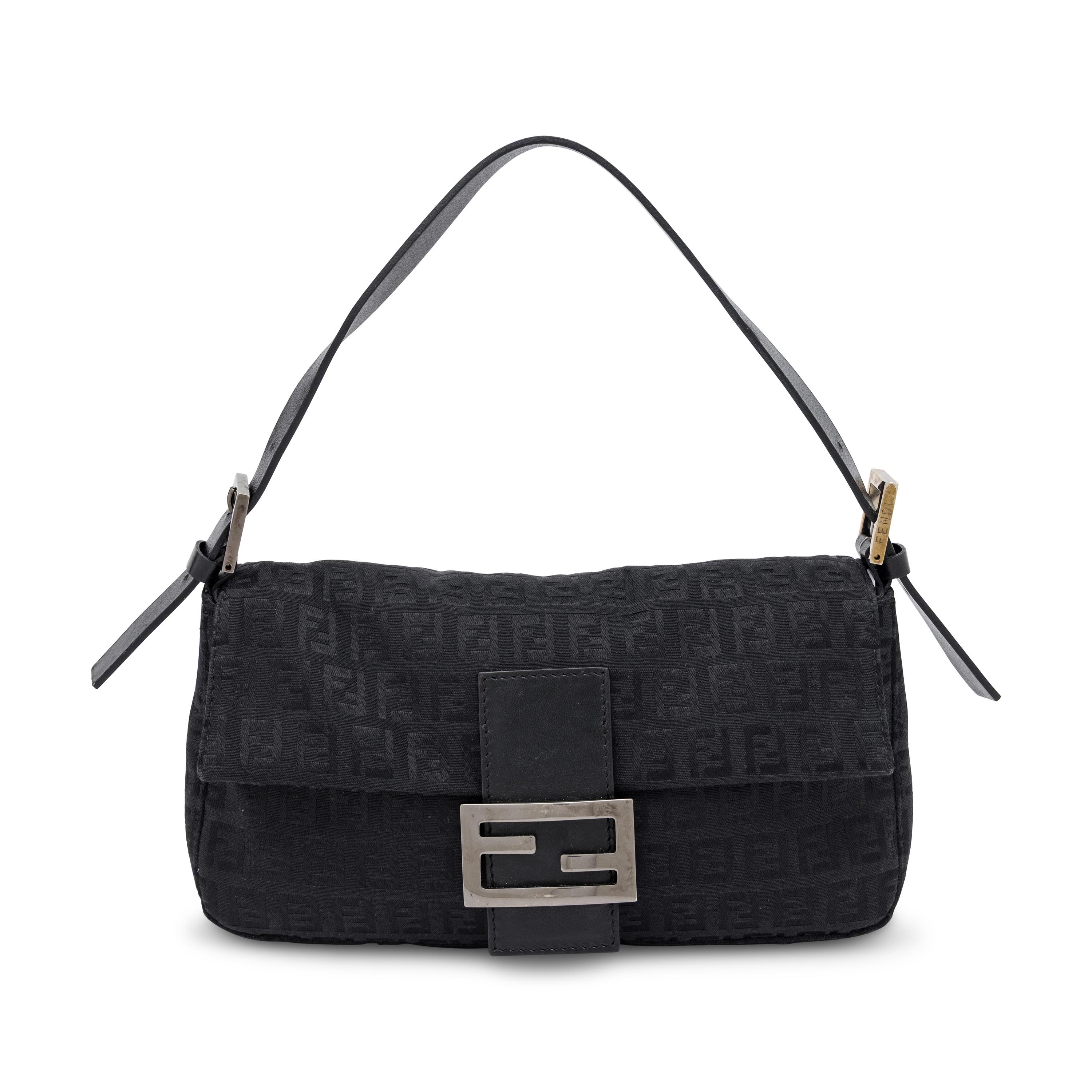 Fendi, Baguette in Black Monogram Jacquard