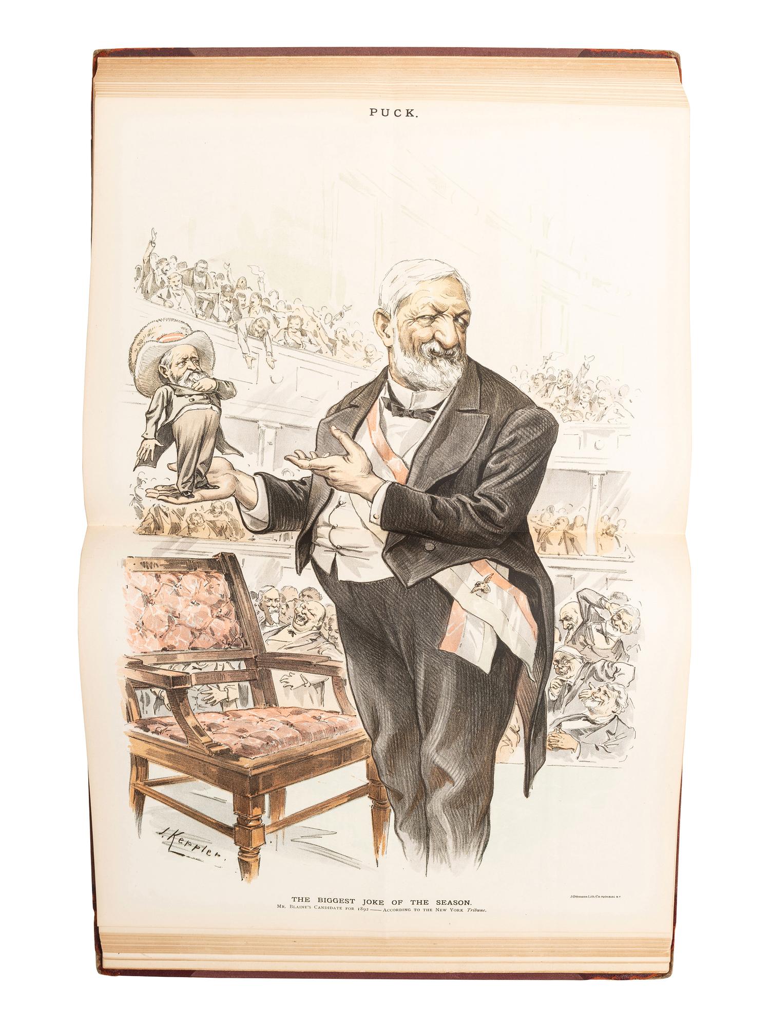 [1888 and 1892 ELECTION]. A group of ephemera related from the 1888 presidential campaigns of Benjamin Harrison and Grover Cleveland, comprising: