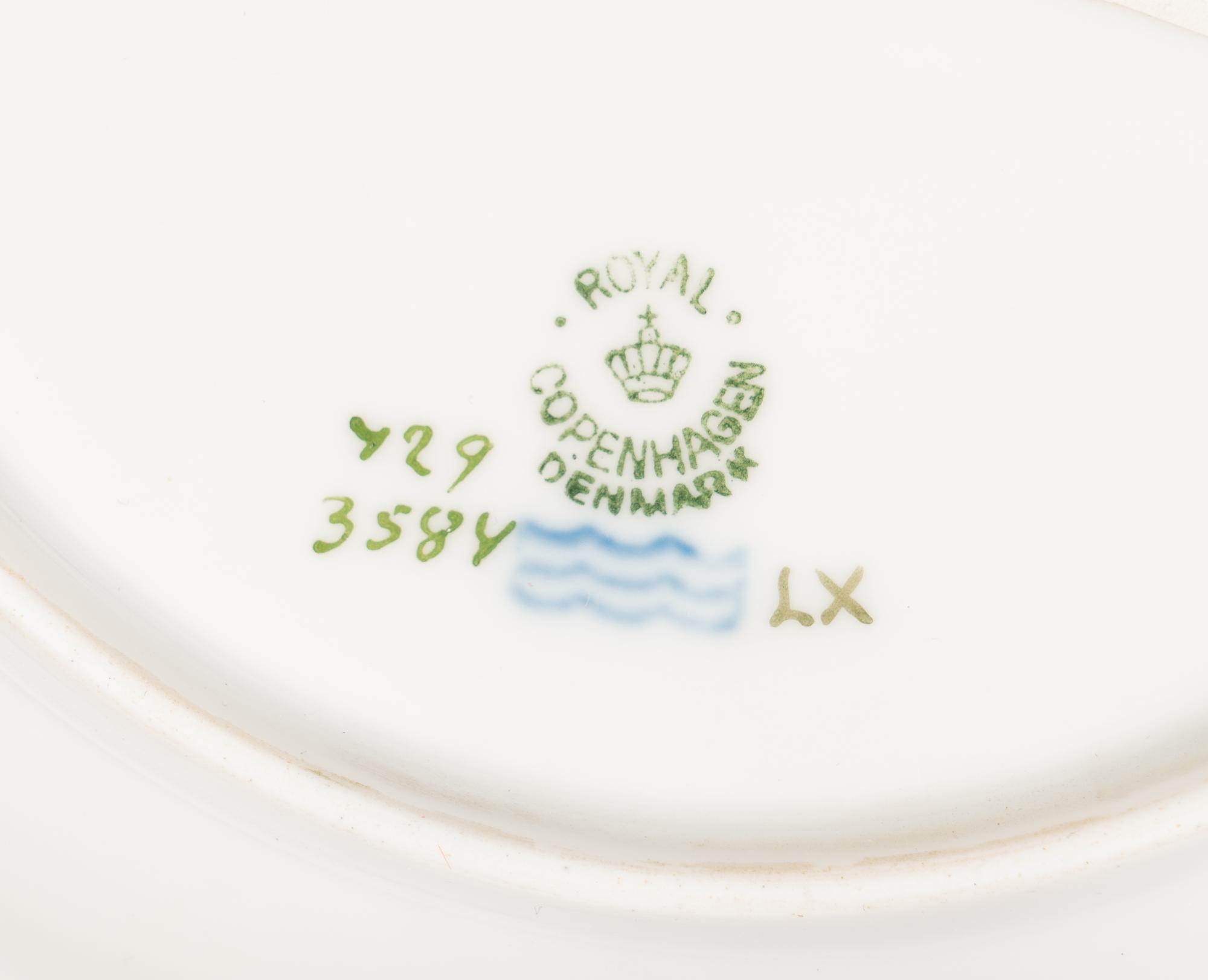 A Set of Eight Royal Copenhagen Flora Danica Porcelain Fruit Plates