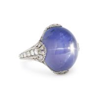 EDWARDIAN, STAR SAPPHIRE AND DIAMOND RING