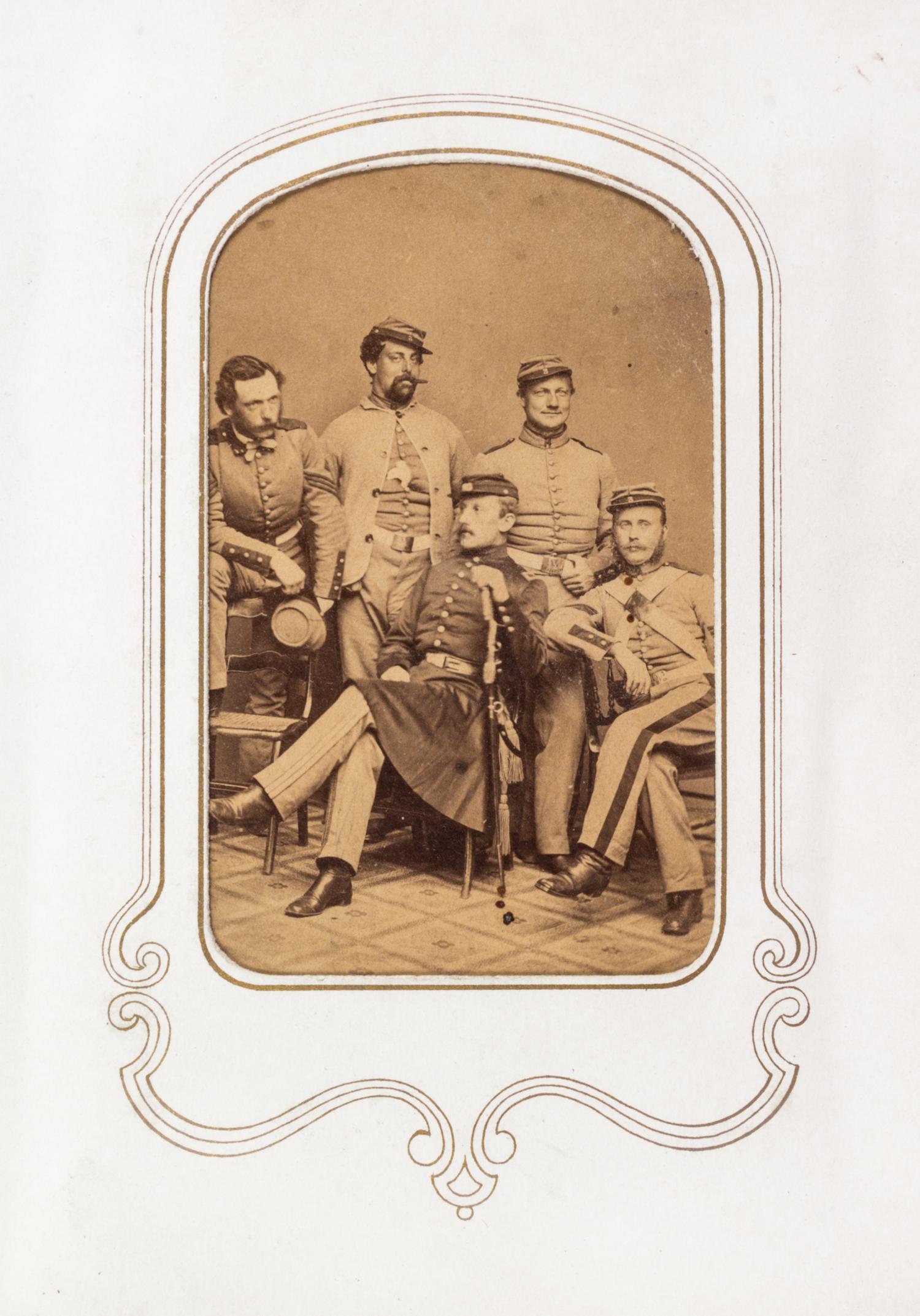 (CIVIL WAR) Carte-de-visite album of Civil War generals, including 46 photographs.