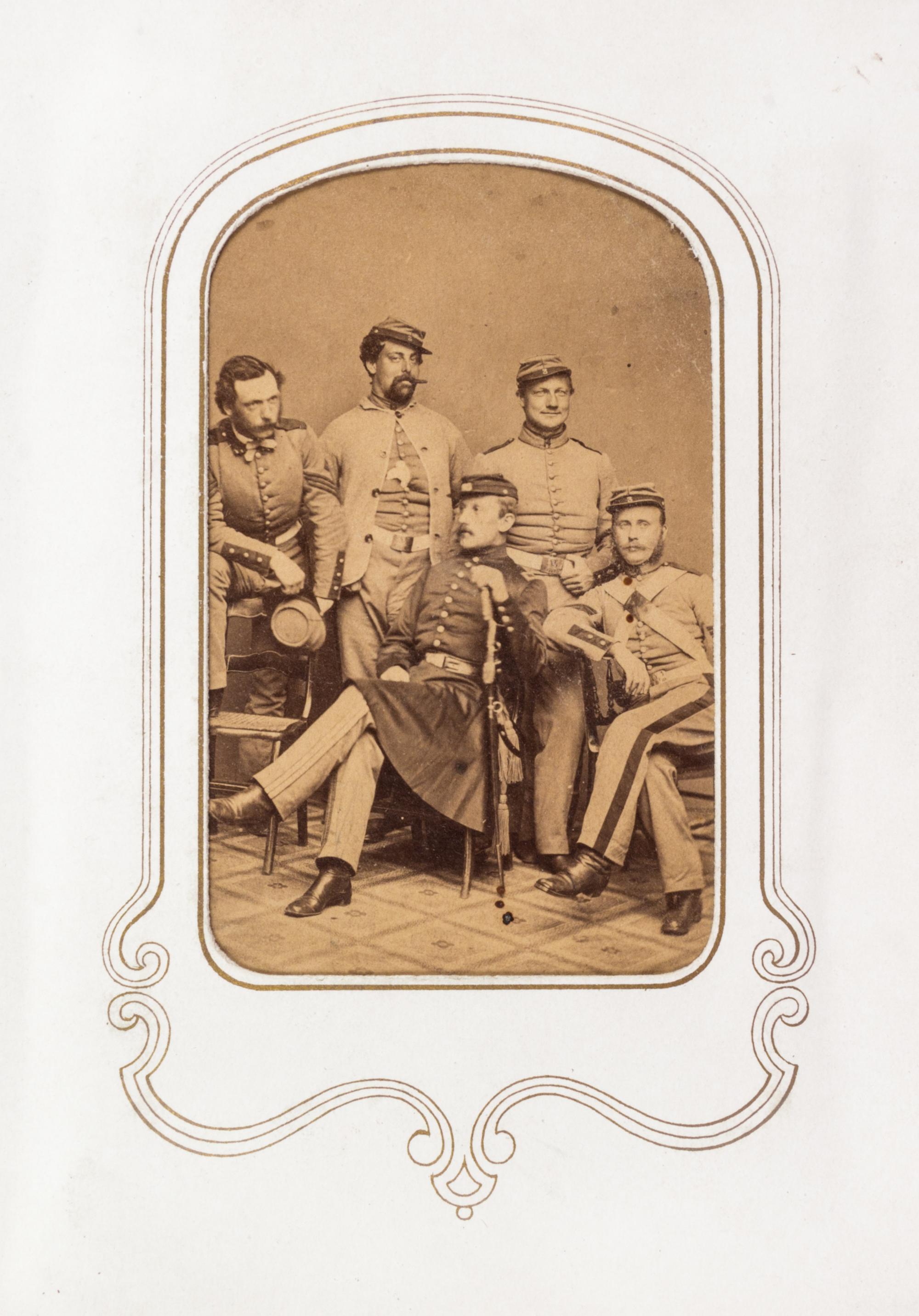 (CIVIL WAR) Carte-de-visite album of Civil War generals, including 46 photographs.