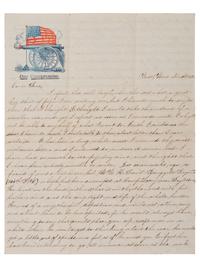 [CIVIL WAR]. War-date letters of Quaker artist and photographer Susan Walmsley (1843-1888) to her friend Carrie Wilson, with discussion of the war, politics, the Sanitary Fair, and more.