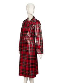 Burberry, Laminated Plaid Trench Coat