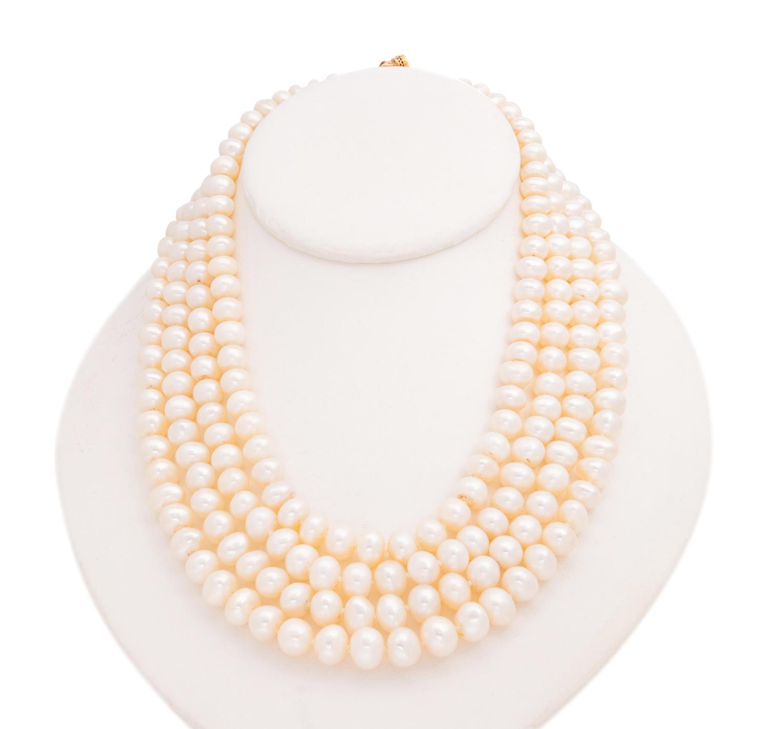 A Yellow Gold, Cultured Pearl, Emerald and Diamond Brooch/Necklace,