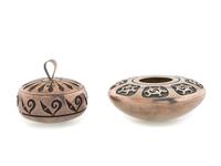 Pair of Silver Overlay Seed Jars