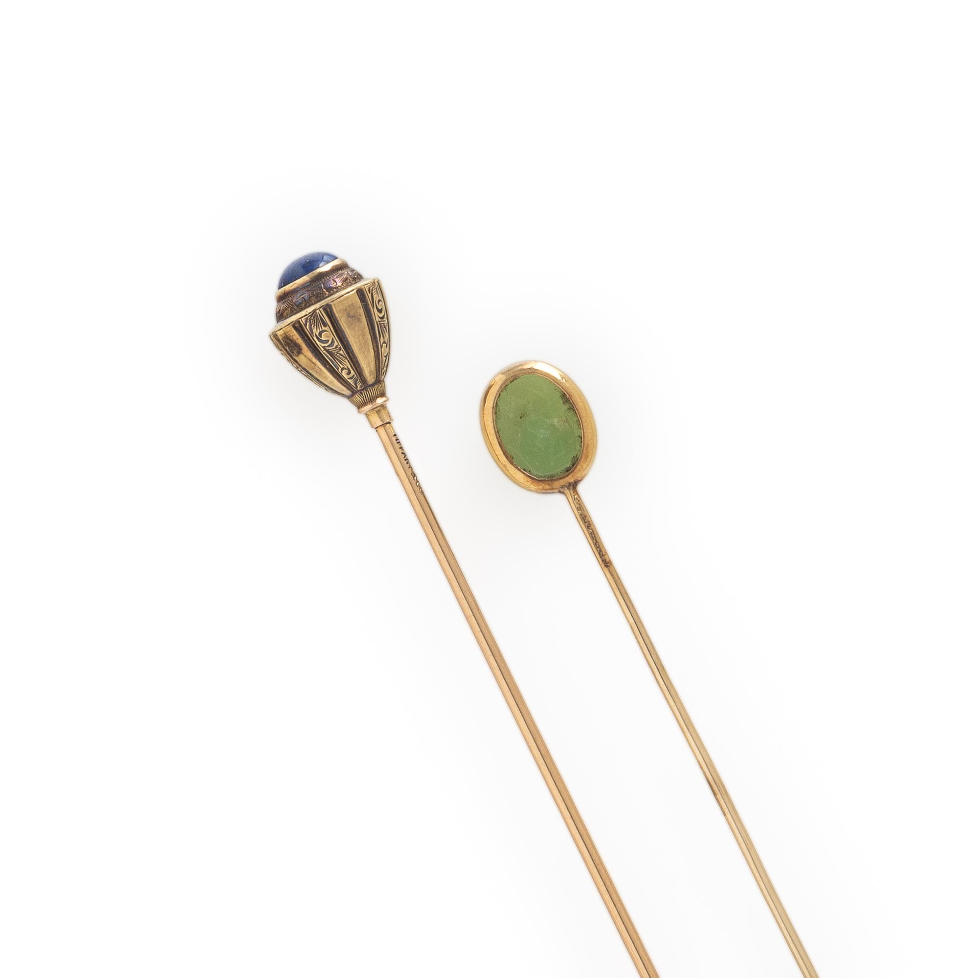 Two Yellow Gold Stick Pins