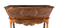A French Provincial Carved Dough Box on Stand