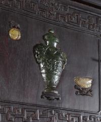 A Chinese Jade and Hardstone Inset Hardwood Compound Cabinet, Dingxianggui
