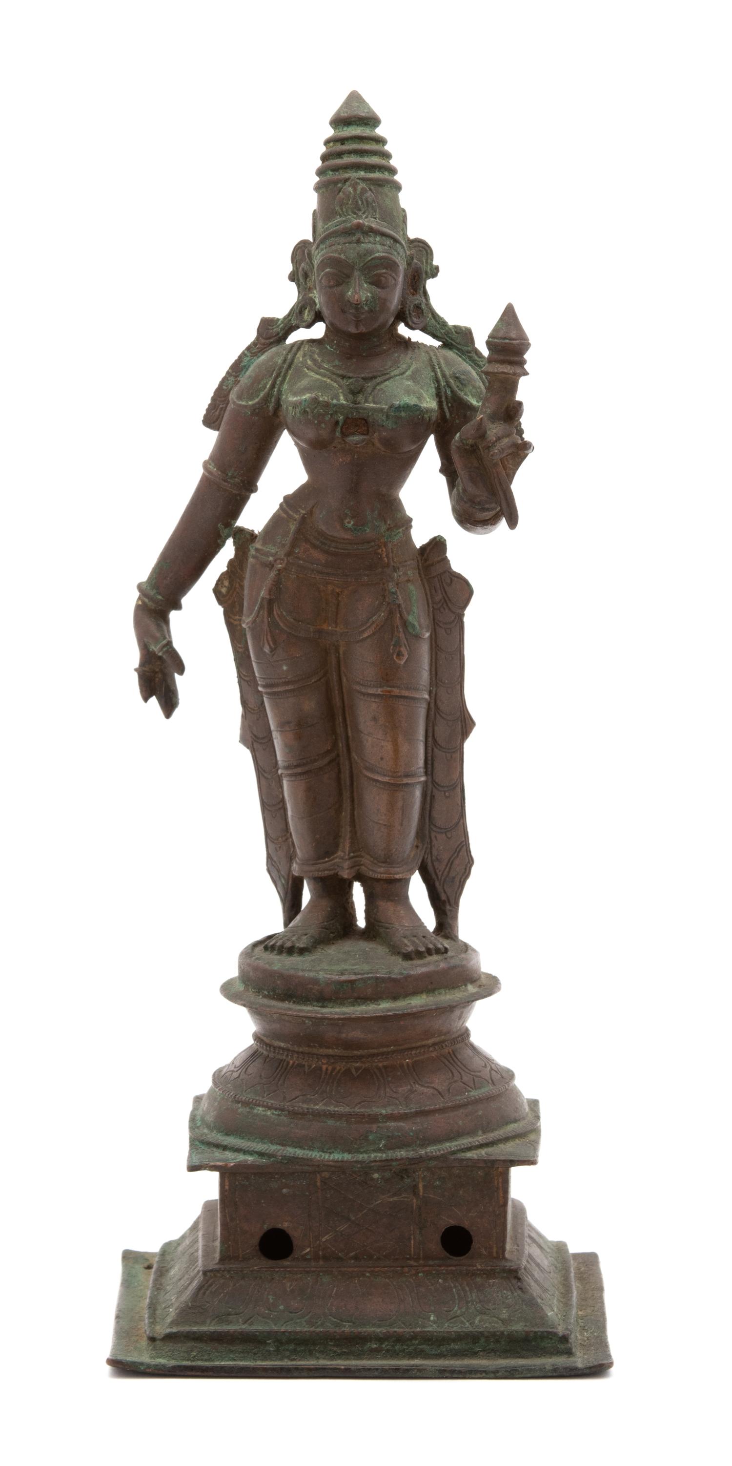 A Group of Three Indian Bronze Figures of Female Deities — 20TH CENTURY