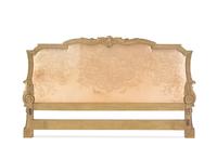 An Italian Cream-Painted, Carved and Upholstered Headboard
