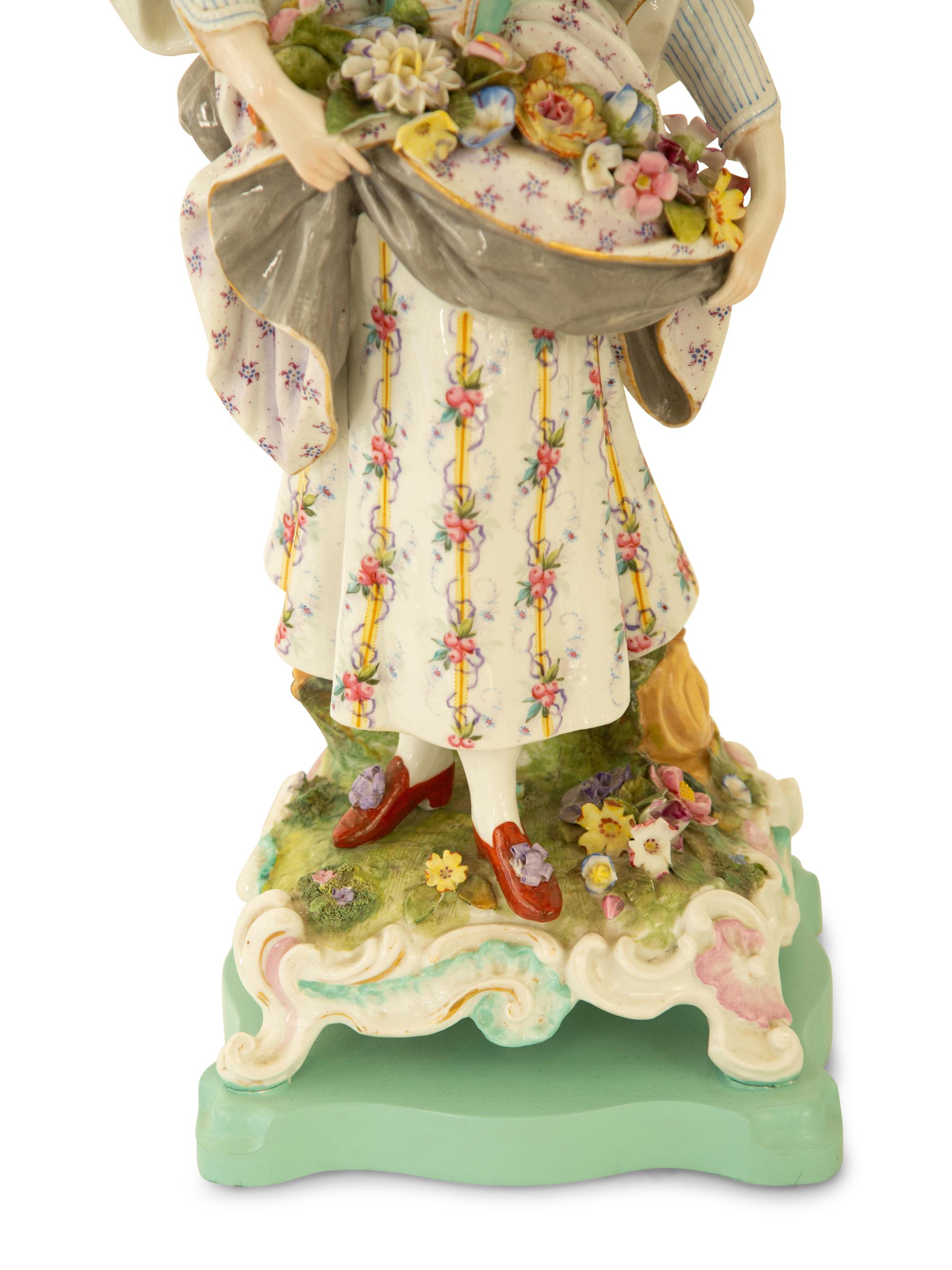 A Pair of Meissen Porcelain Figures Mounted as Table Lamps