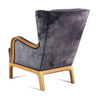 A Contemporary Velvet Upholstered Wing Chair