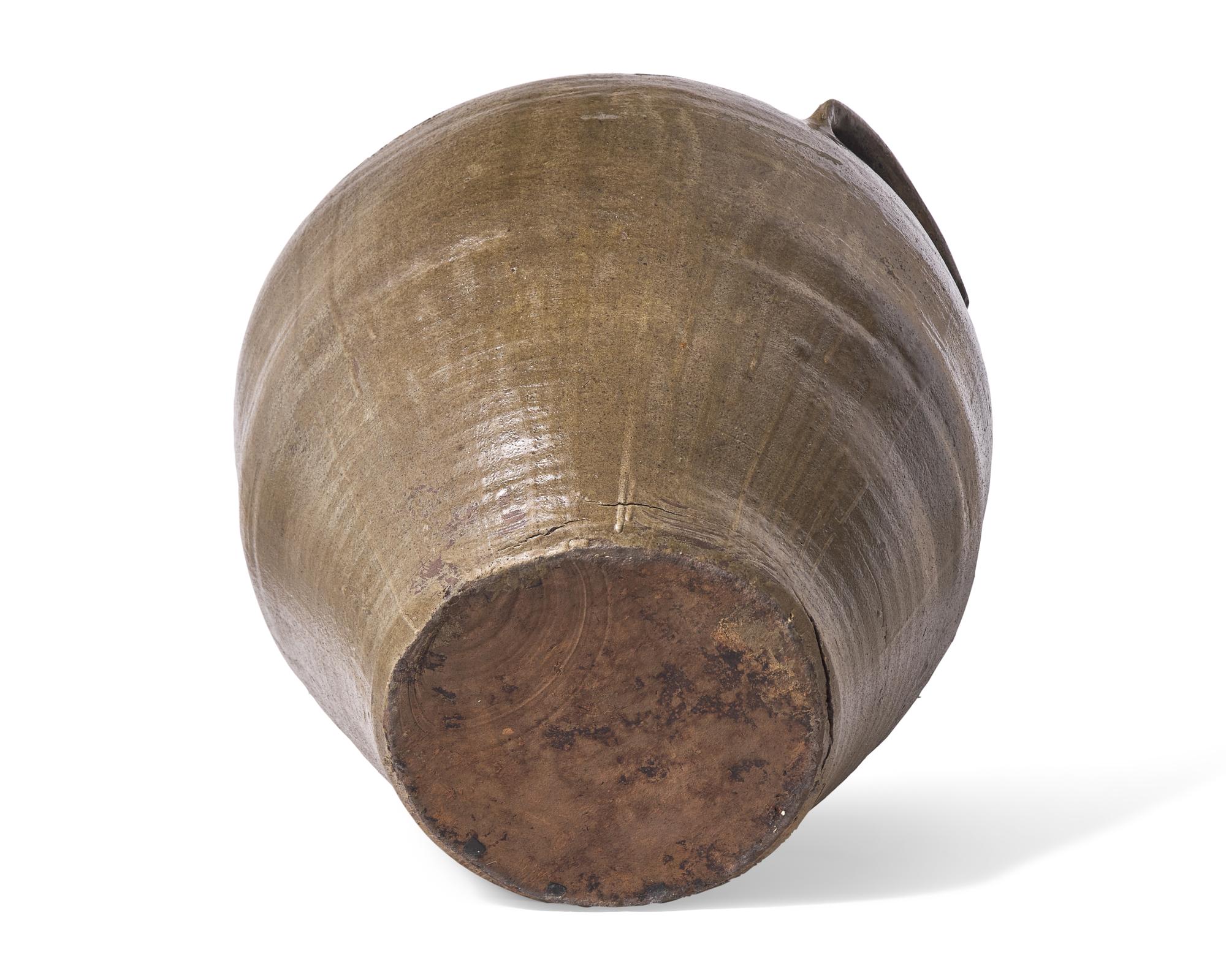 A Rare And Large David Drake Alkaline Glazed Two-Handled Stoneware Storage Jar