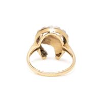 BICOLOR GOLD AND DIAMOND HORSE RING