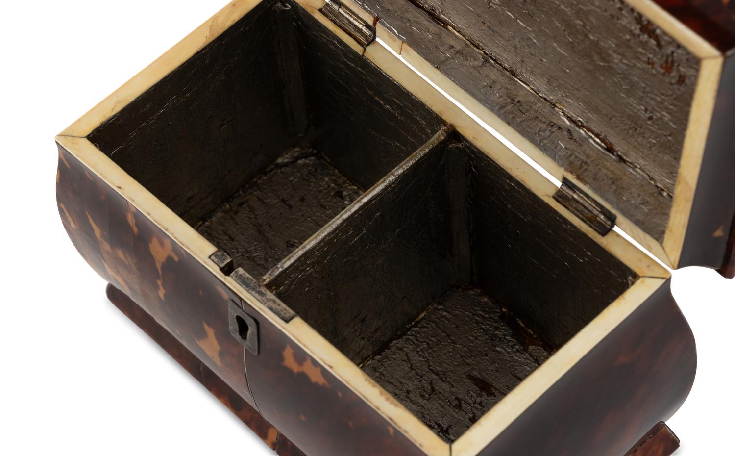 A Regency Tortoise Shell Tea Caddy