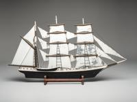 A Carved and Painted Wood Model of a Ship