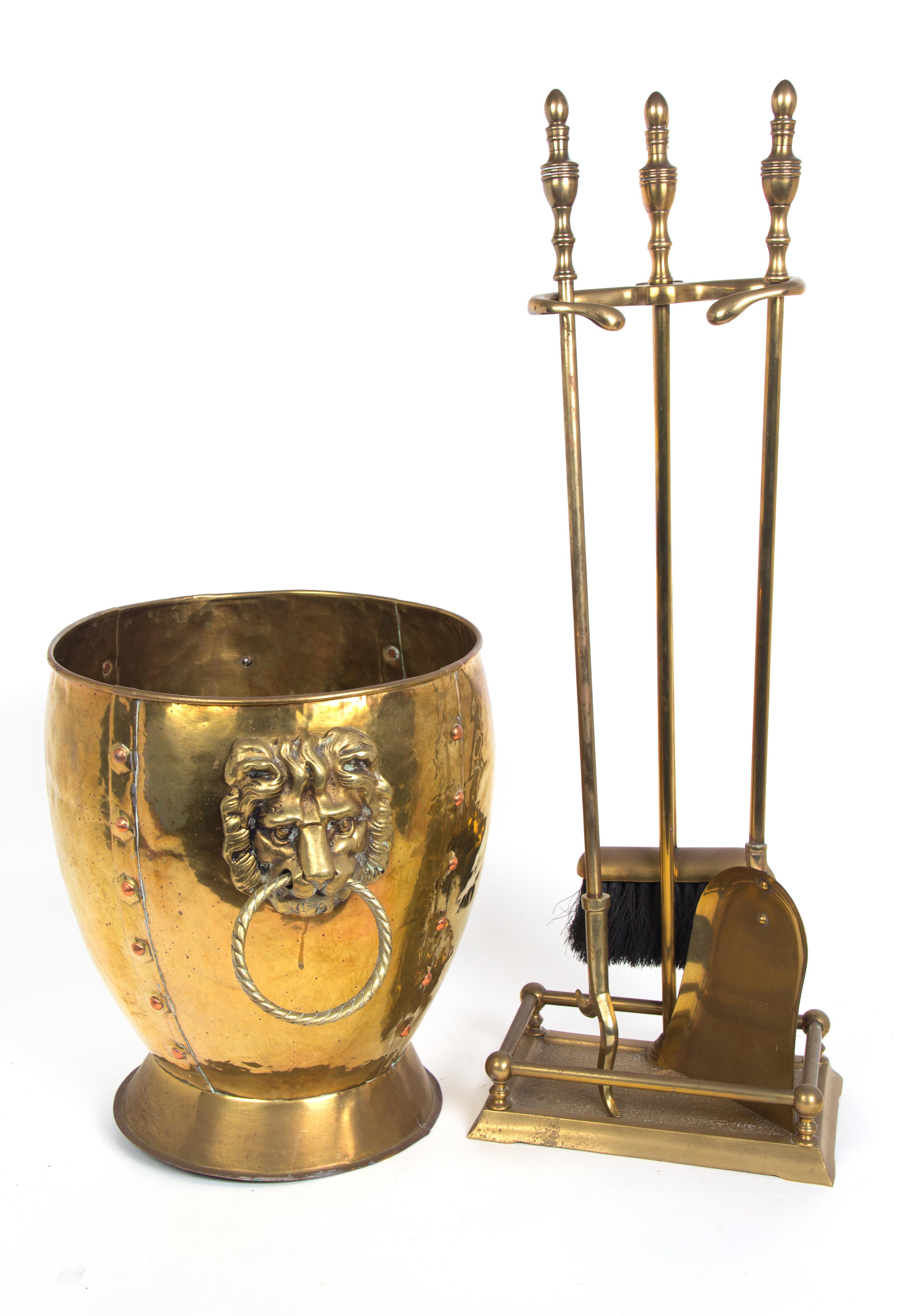 A Group of Brass Fire Place Tools — 20TH CENTURY