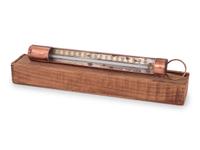 A Copper Tycos Candy Thermometer and a Wood Encased Floating Bath or Dairy Thermometer