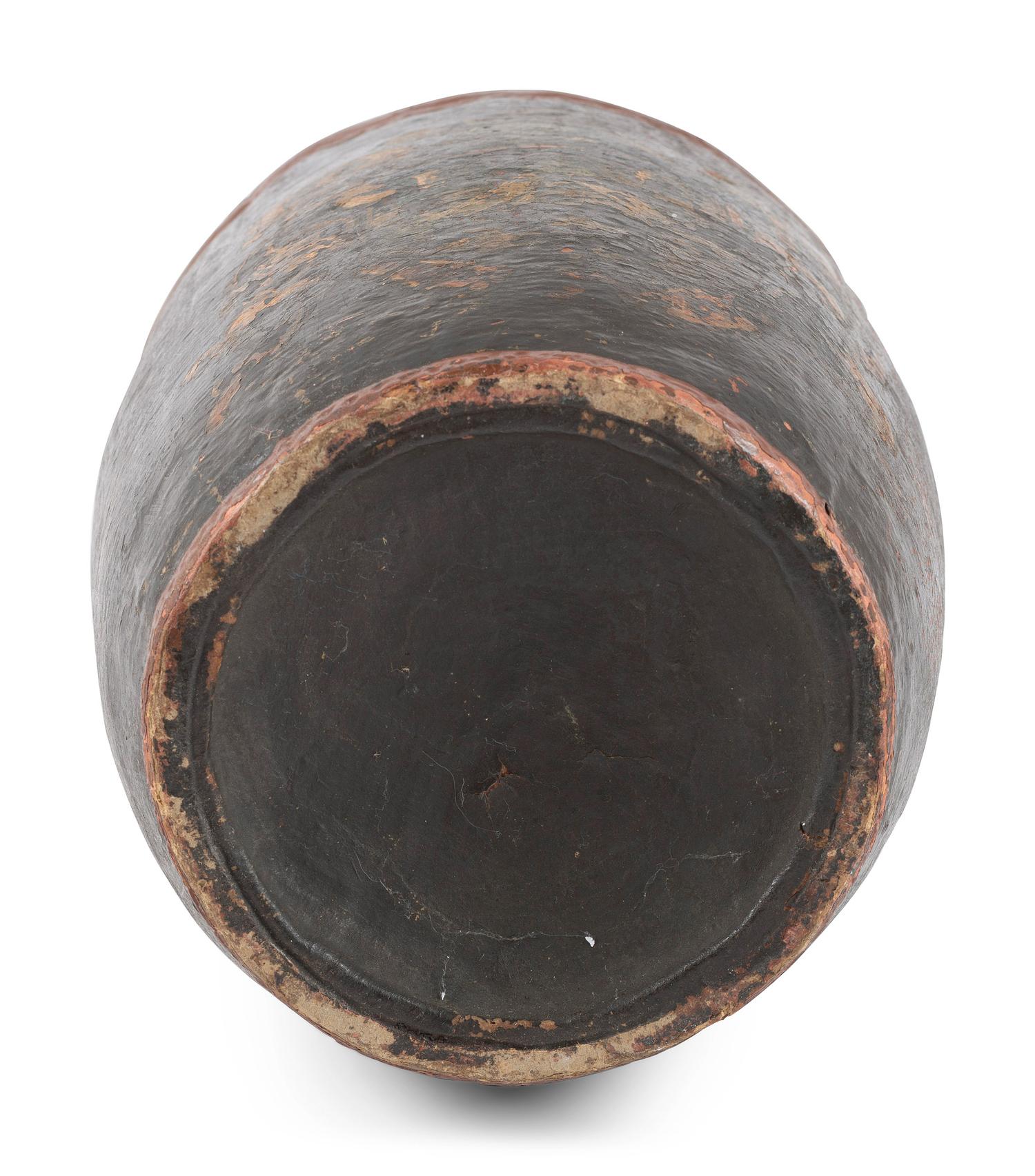An English Polychrome Decorated Leather Fire Bucket