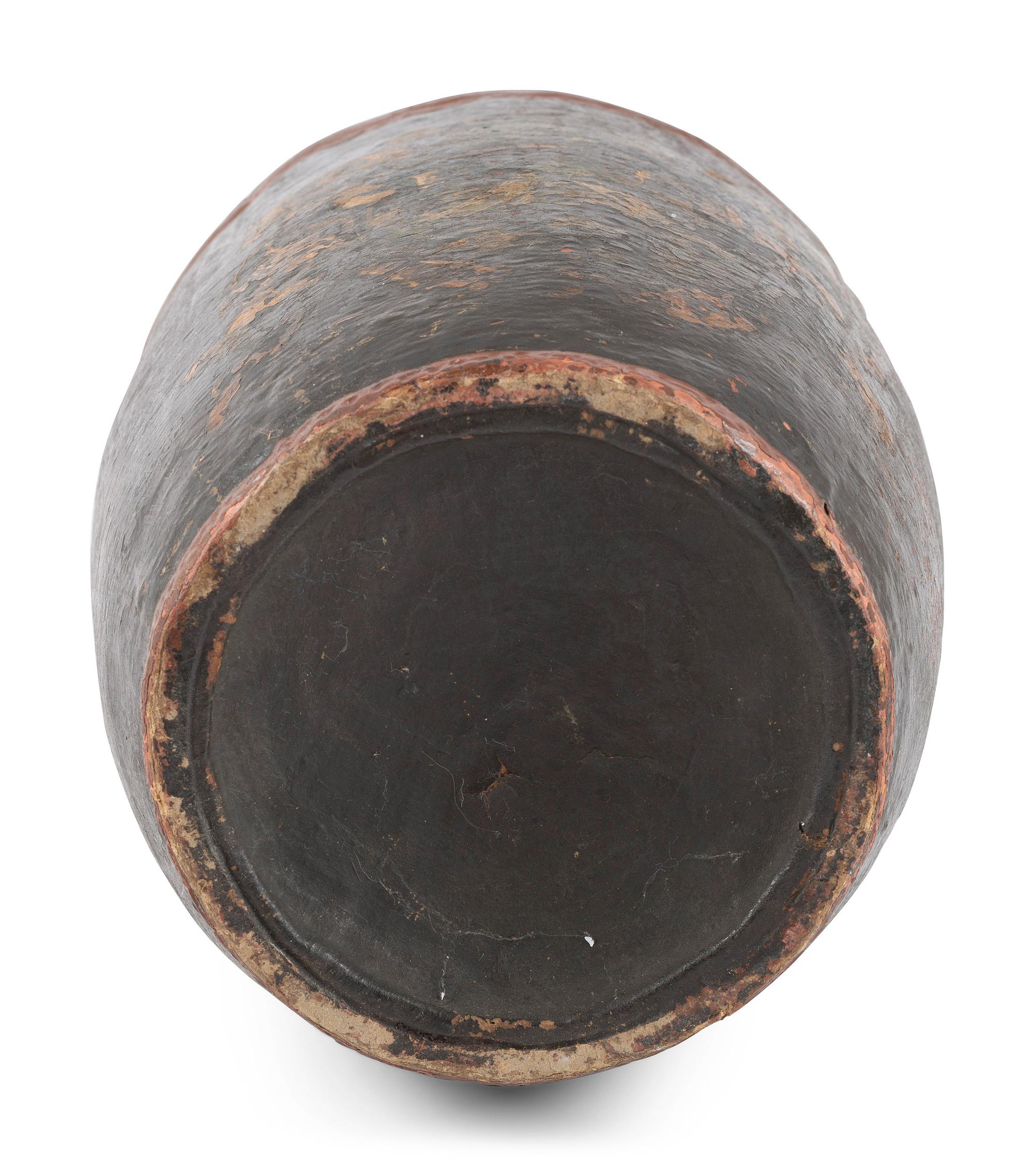 An English Polychrome Decorated Leather Fire Bucket