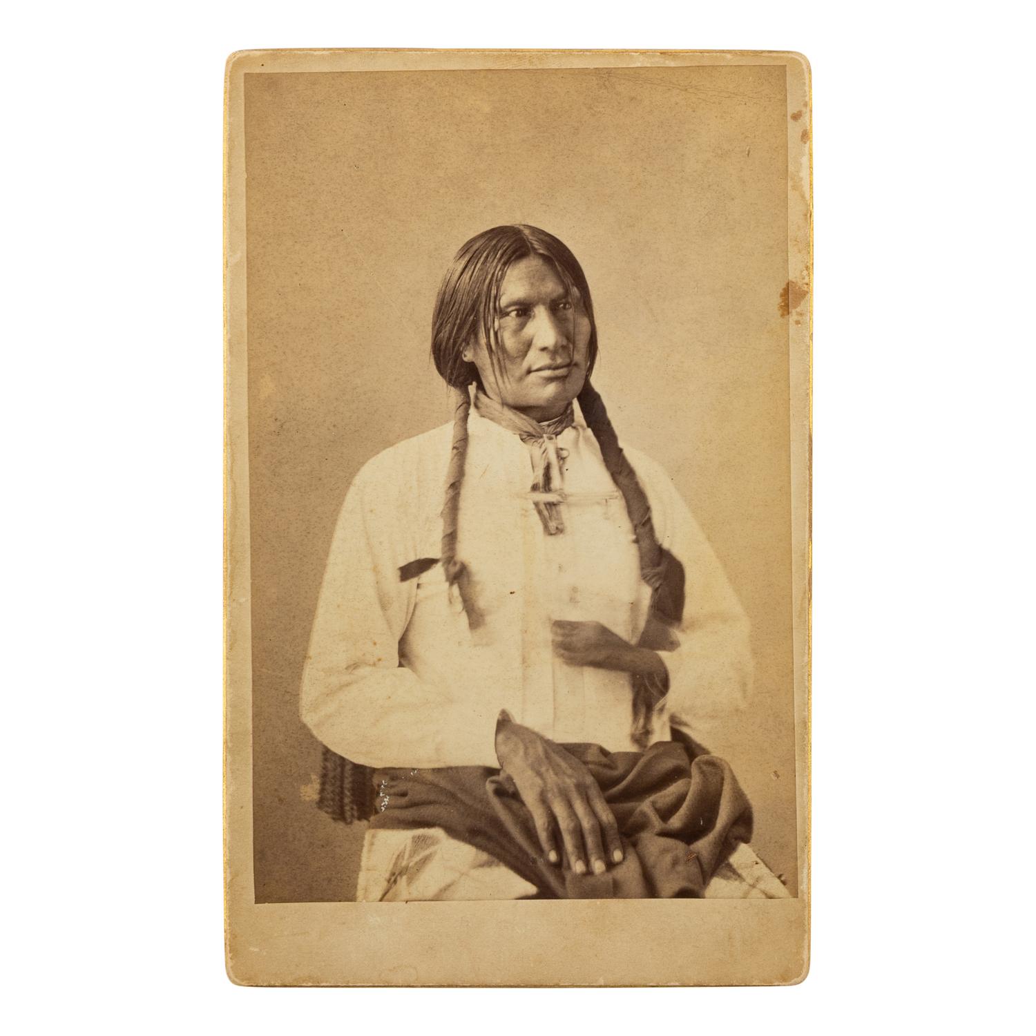 Gardner, Alexander (1821-1882). Boudoir card of Big Foot, Oglala taken in Washington, D.C., 1872.