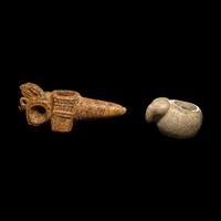 Two Costa Rican Stone Zoomorphic Mace Heads