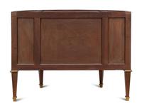 A Louis XVI Gilt Bronze Mounted Parquetry Marble-Top Commode