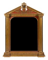 A Neoclassical Style Painted and Parcel Gilt Mirror Height 70 x width 53 inches. — 20TH CENTURY