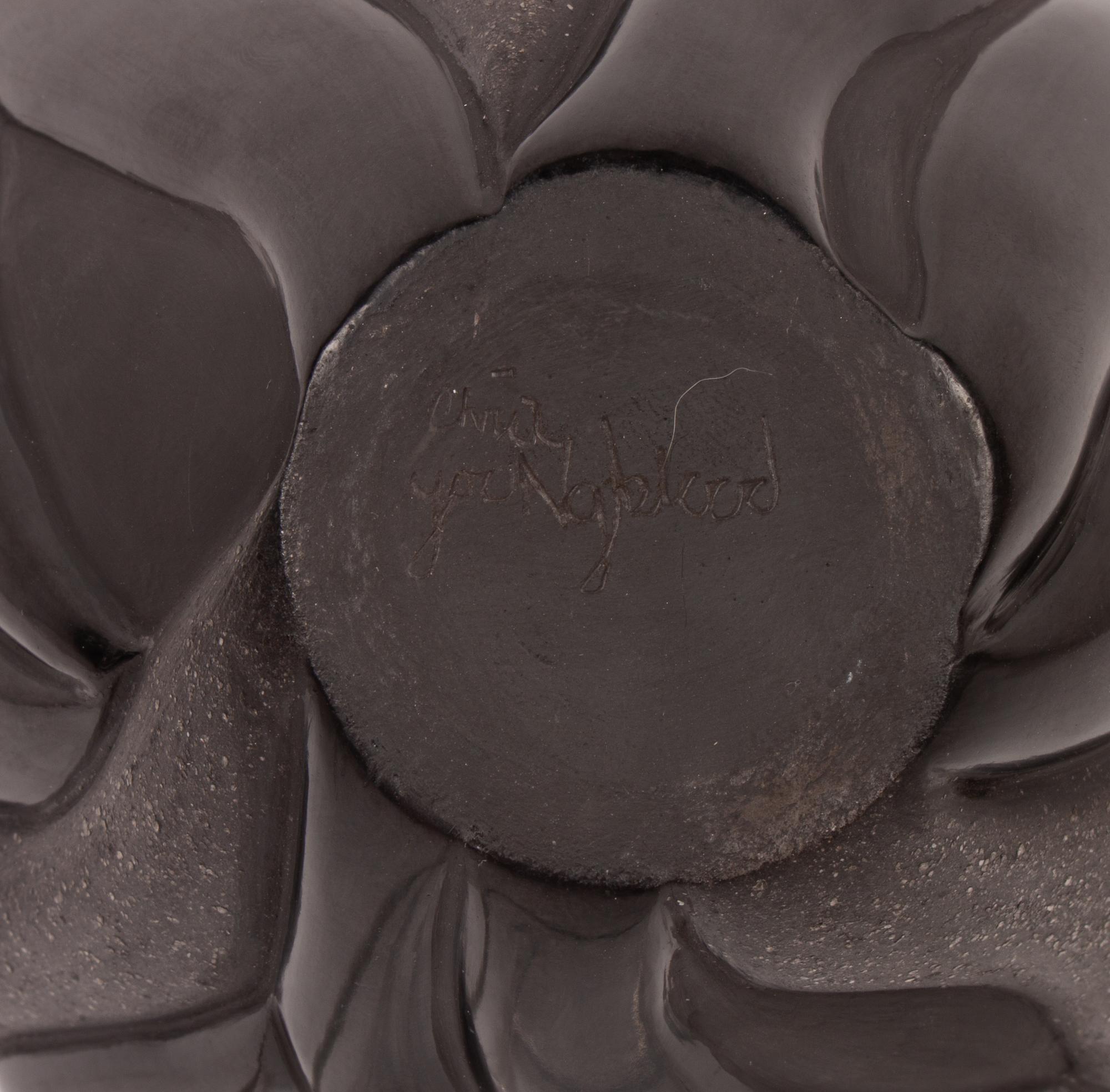 Blackware Pottery Jar, with Flames