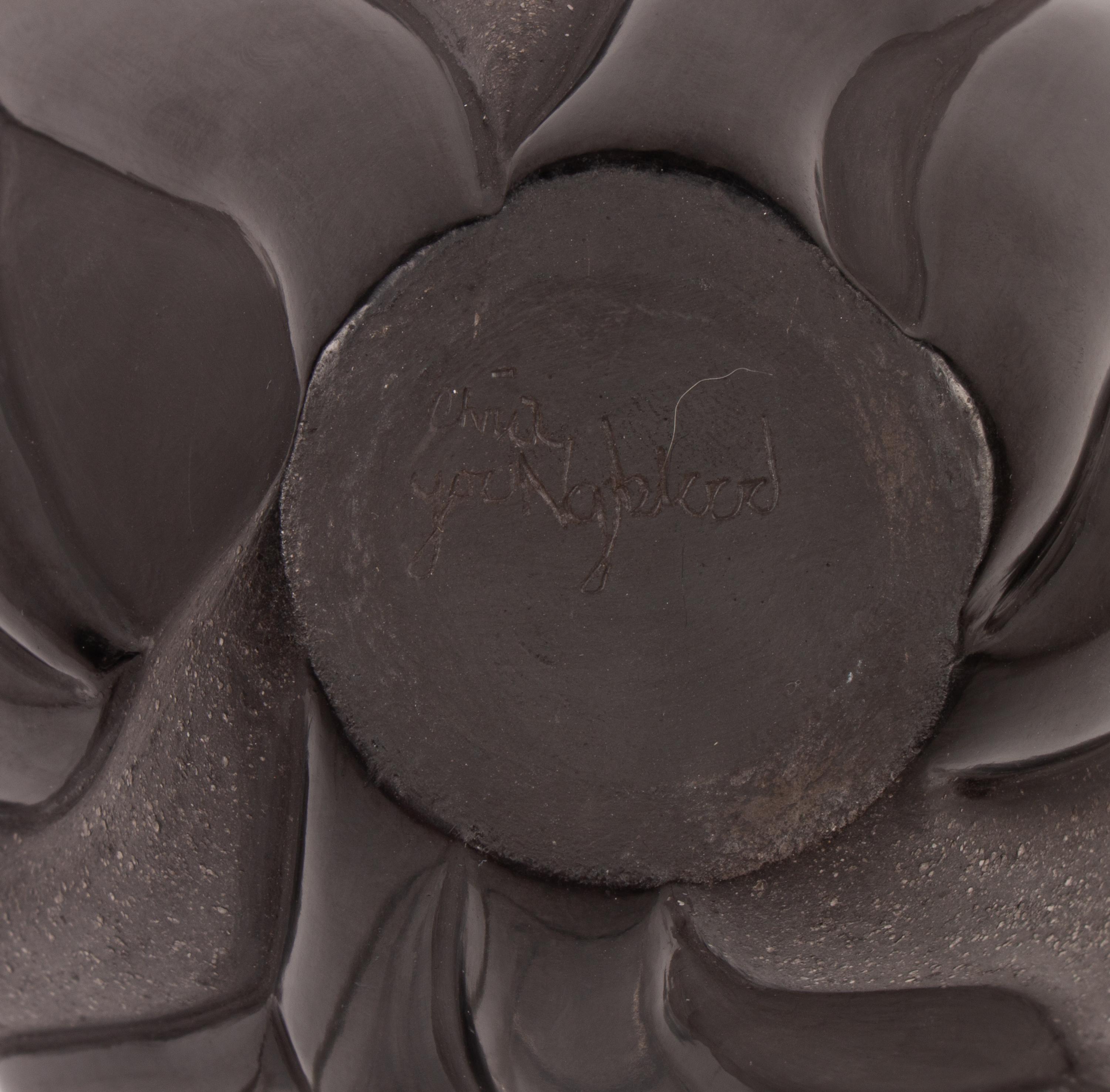 Blackware Pottery Jar, with Flames