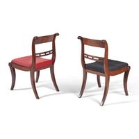 A Pair of Classical Mahogany Klismos Side Chairs