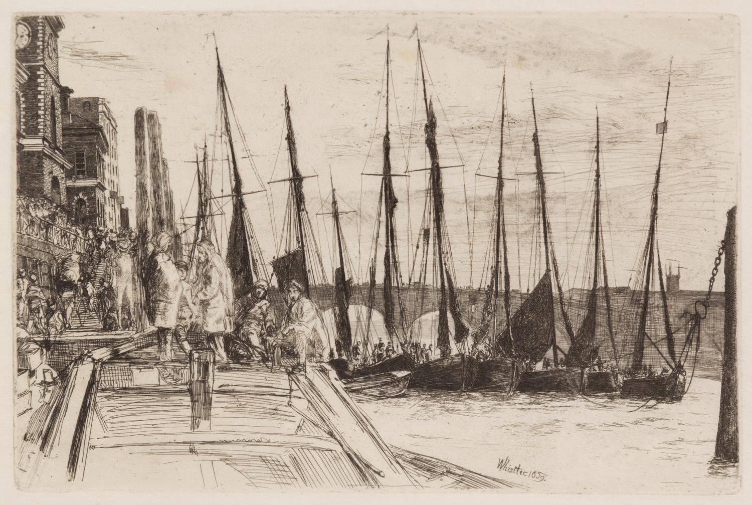James Abbott McNeill Whistler, (American, 1834-1903), Billingsgate, 1859 (accompanied by a later edition of Rotherhite)