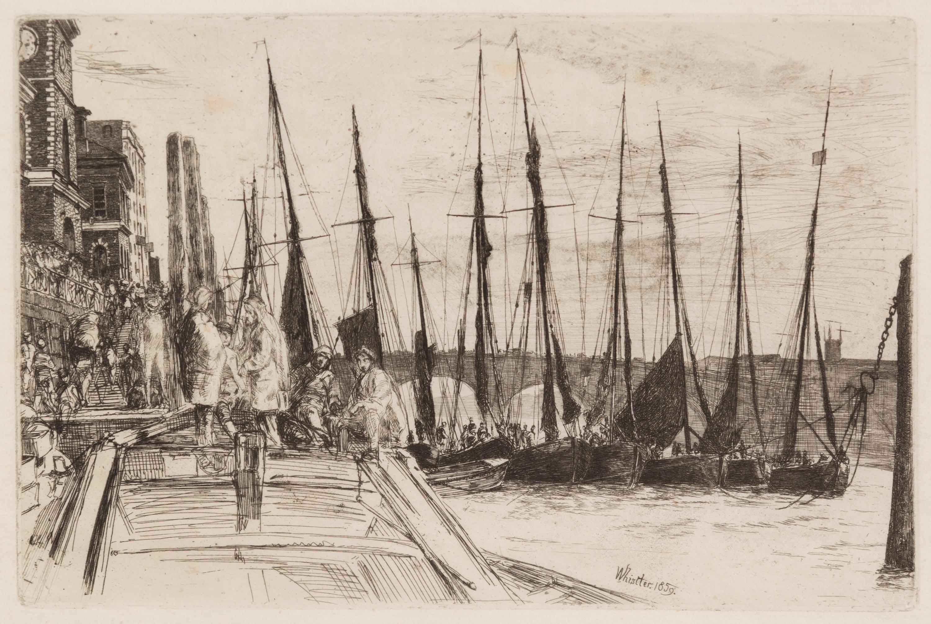 James Abbott McNeill Whistler, (American, 1834-1903), Billingsgate, 1859 (accompanied by a later edition of Rotherhite)