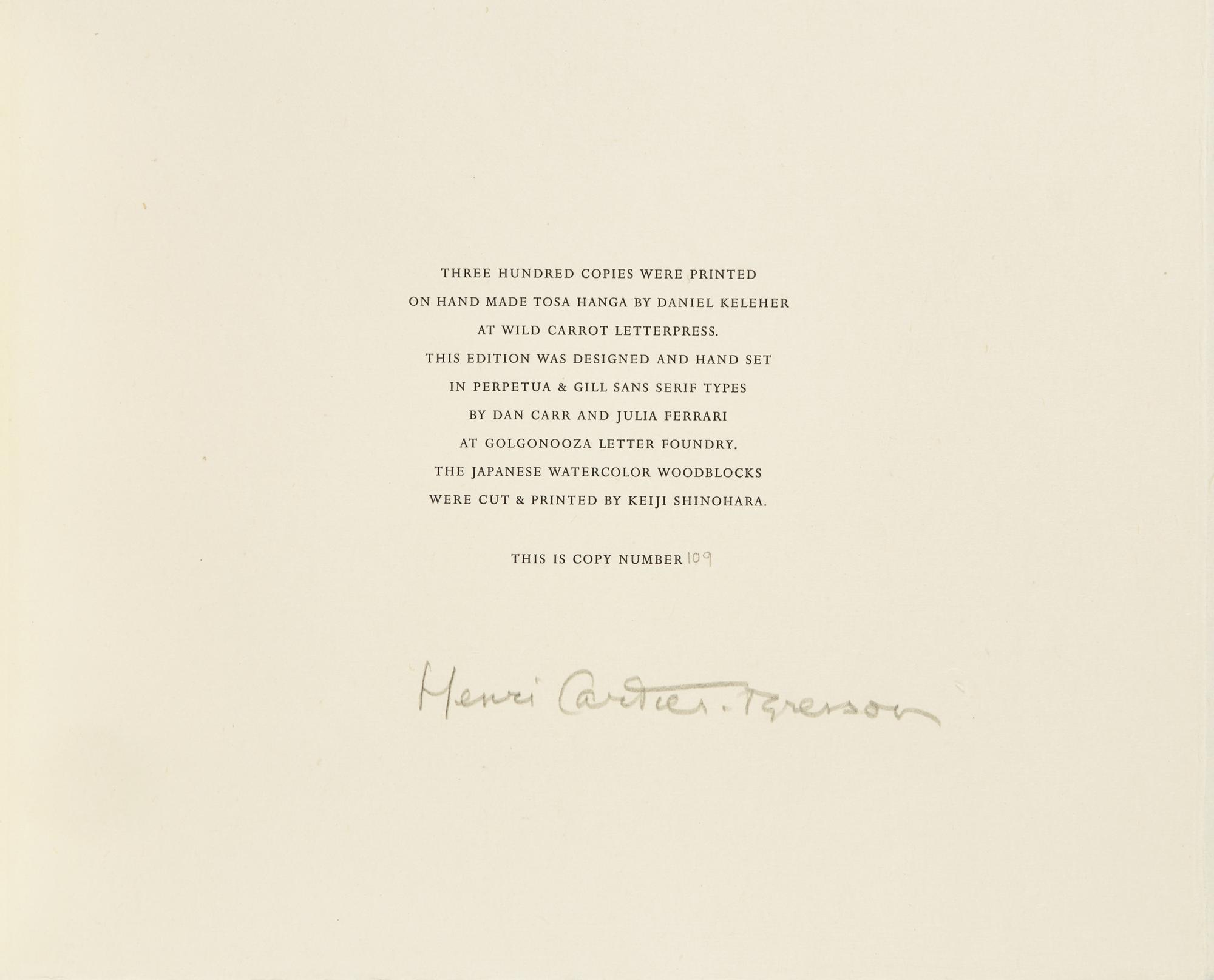 [LIMITED EDITIONS CLUB]. RIMBAUD, Arthur (1854-1891). Vowels. Translated by Wallace Fowlie. New York: The Limited Editions Club, 1996.