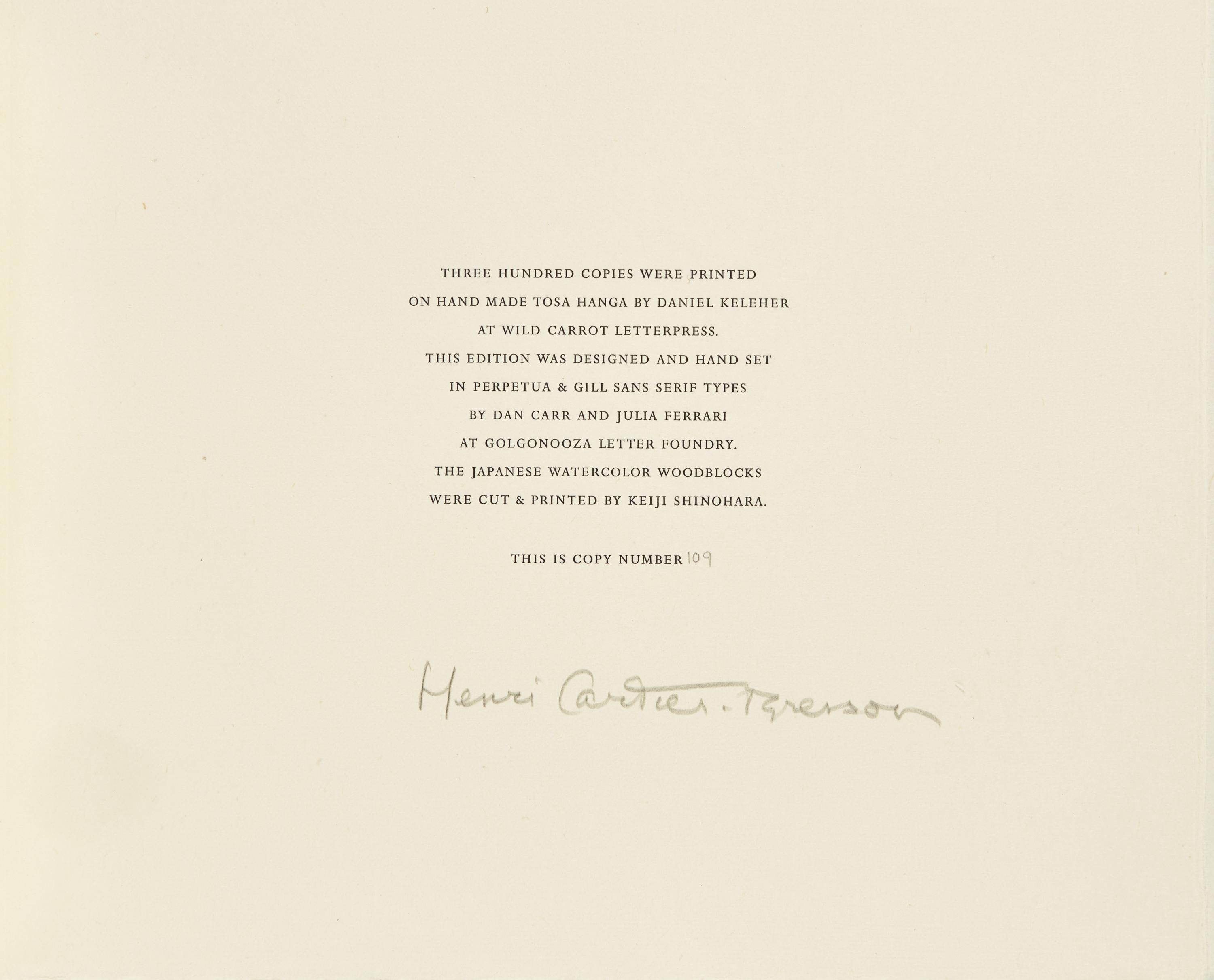 [LIMITED EDITIONS CLUB]. RIMBAUD, Arthur (1854-1891). Vowels. Translated by Wallace Fowlie. New York: The Limited Editions Club, 1996.