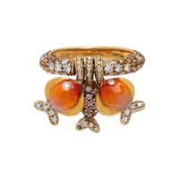 Enamel, Diamond, and Yellow Gold Fish Charm Ring