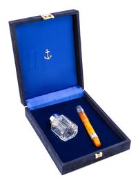 An Ancora Vesuvio Limited Edition Fountain Pen and Ink Well Set