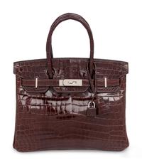 HERMÈS, BIRKIN 30 IN SHINY BROWN CROCODILE