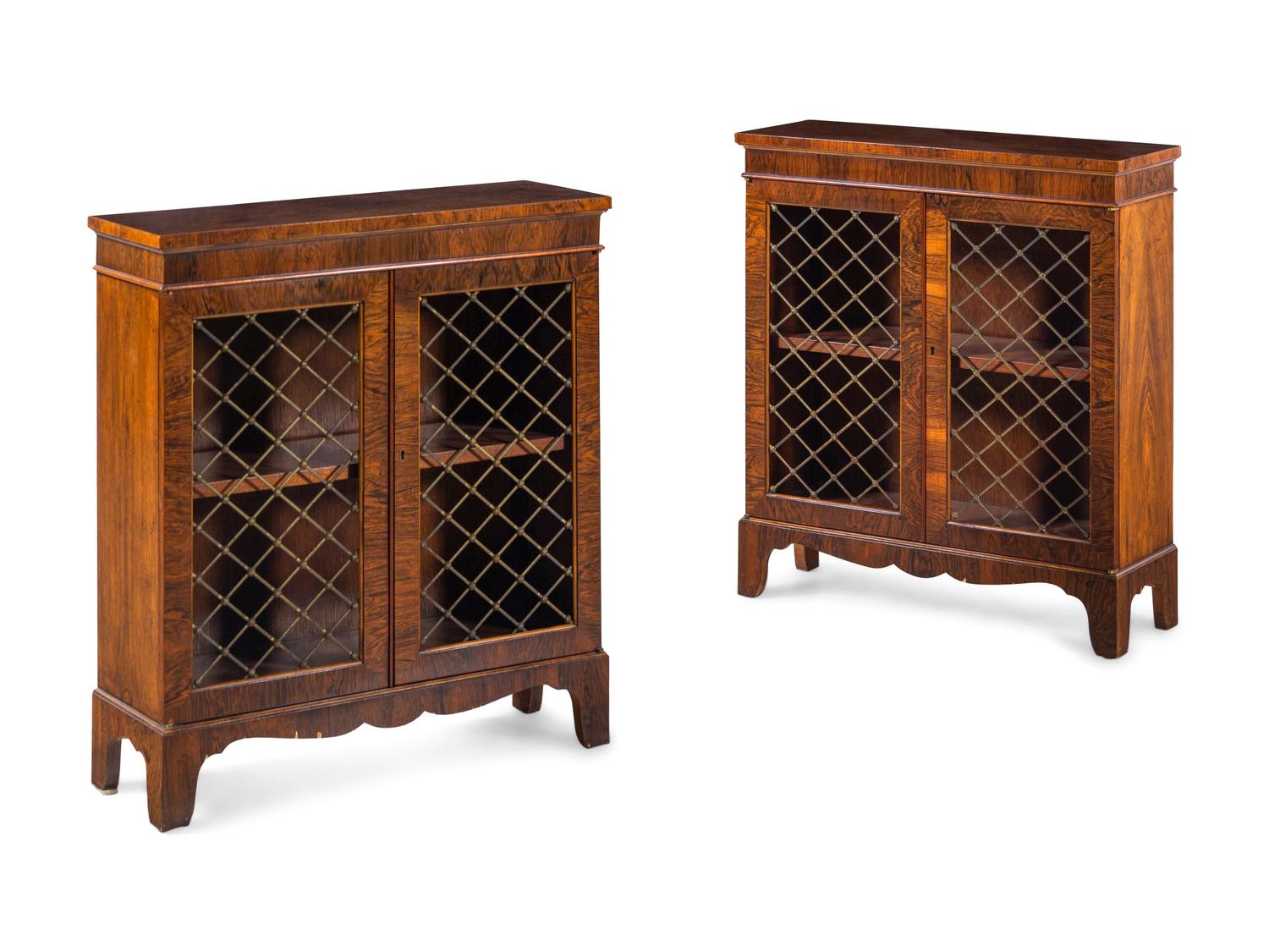 A Pair of Regency Style Rosewood Chiffoniers